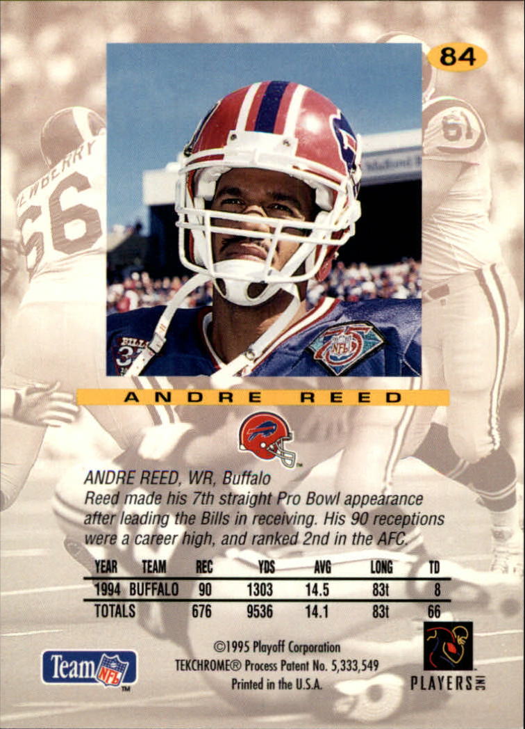 1995 Absolute #84 Andre Reed back image