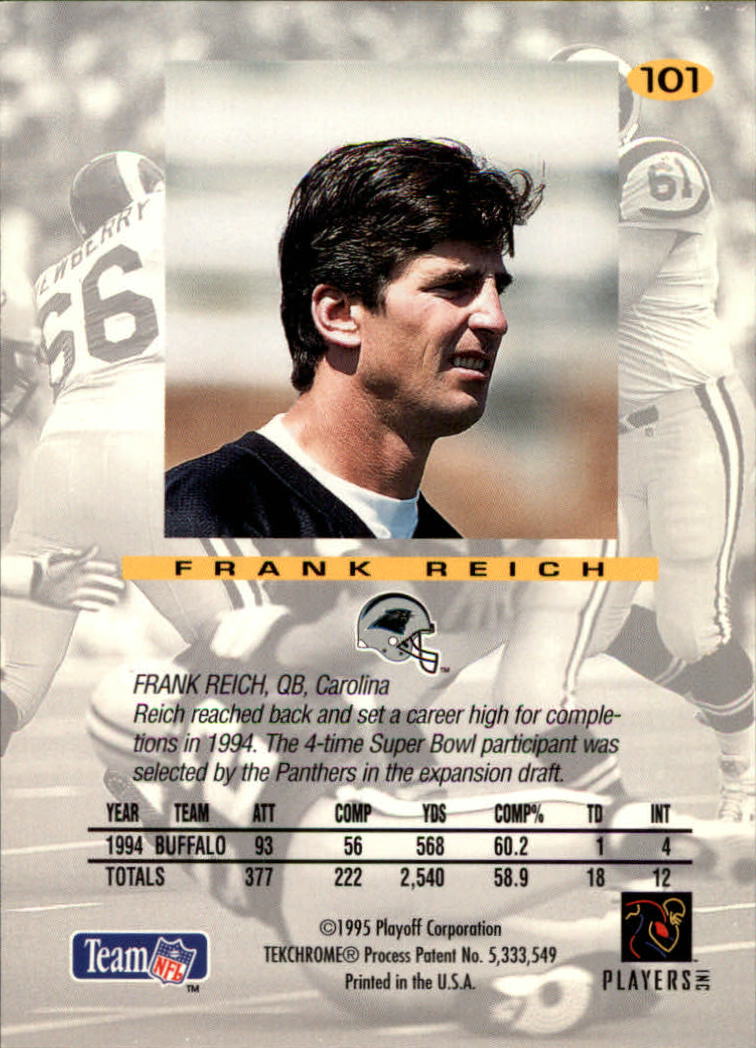 1995 Absolute #101 Frank Reich back image