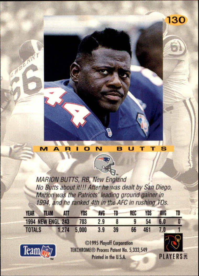1995 Absolute #130 Marion Butts back image