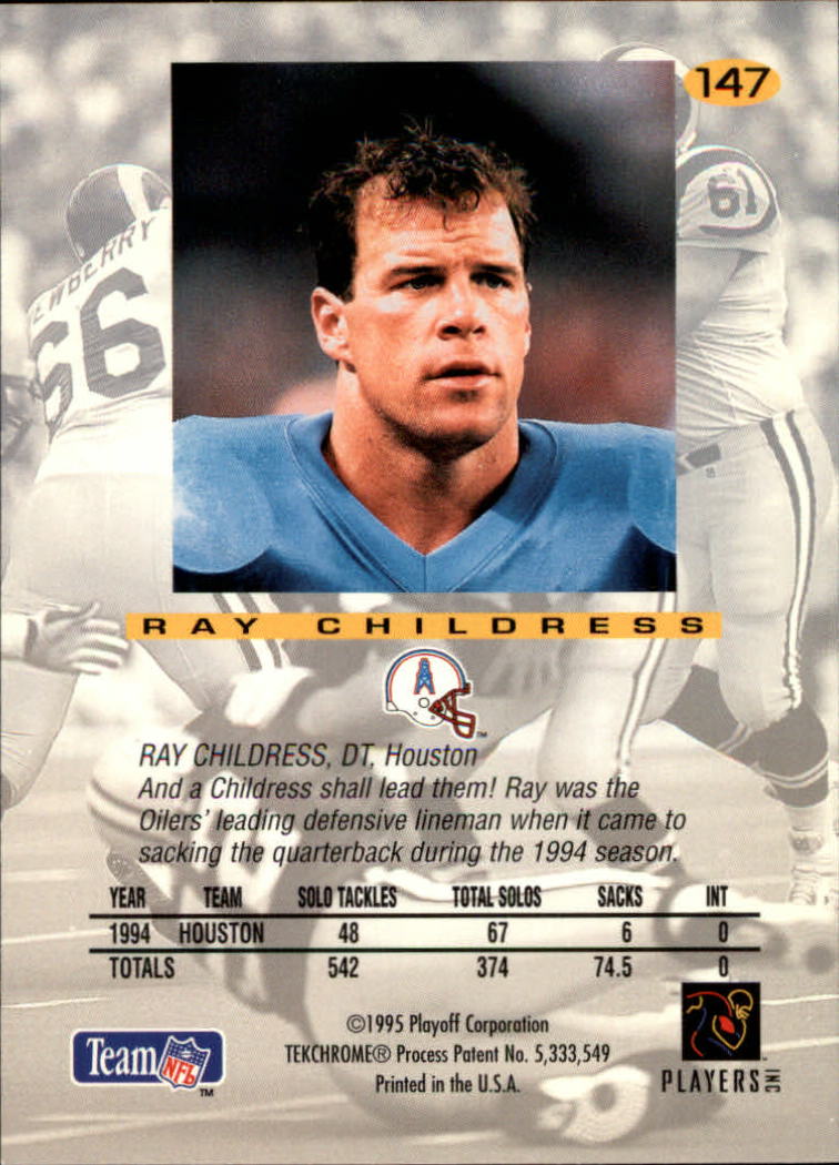 1995 Absolute #147 Ray Childress back image