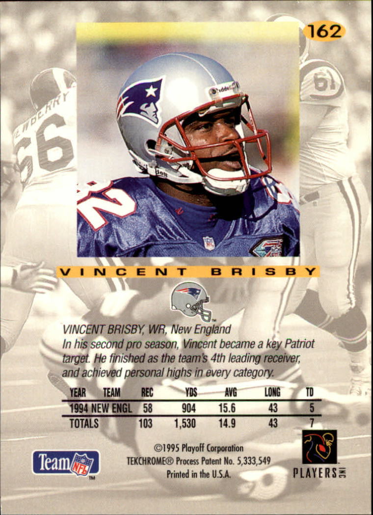 1995 Absolute #162 Vincent Brisby back image
