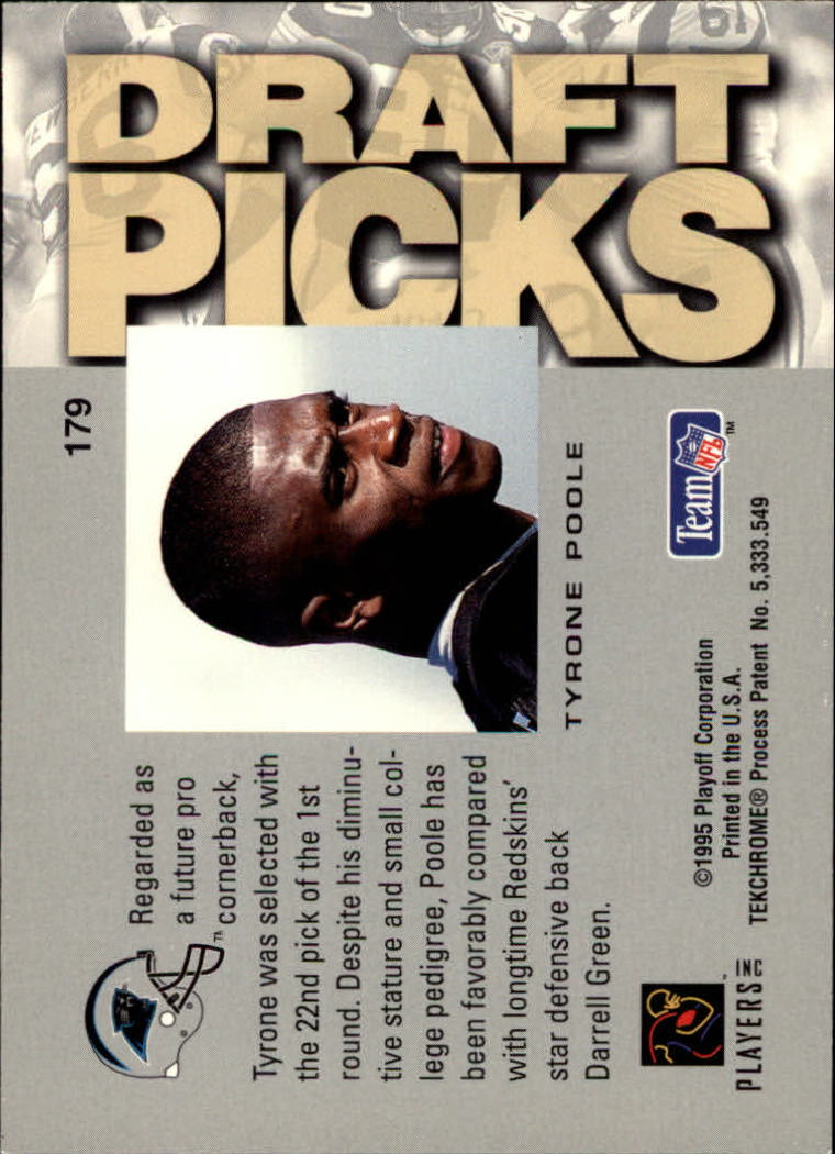 1995 Absolute #179 Tyrone Poole RC back image