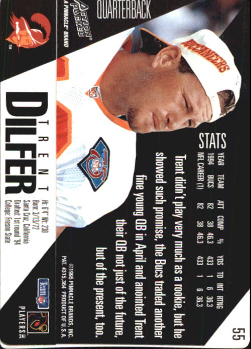 1995 Action Packed #55 Trent Dilfer back image