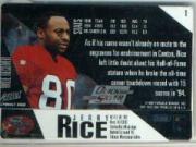 1995 Action Packed Quick Silver #1 Jerry Rice back image