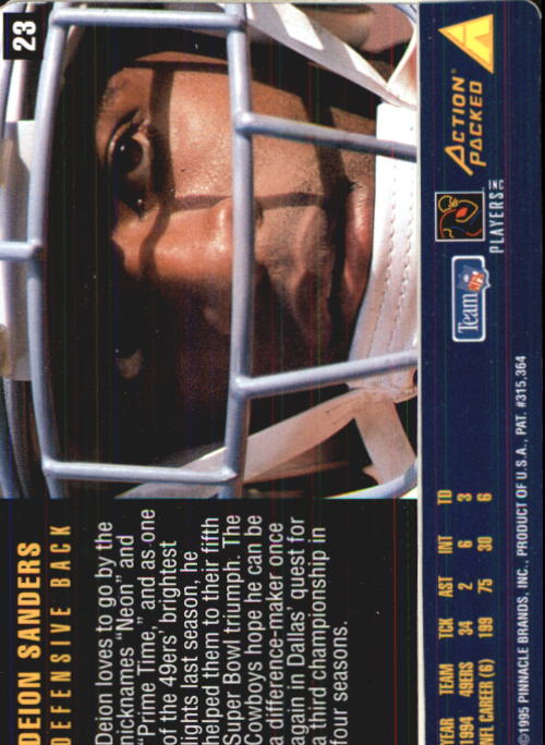 1995 Classic Super Bowl Foil #N8 Deion Sanders Cowboys Free Shipping READ!!