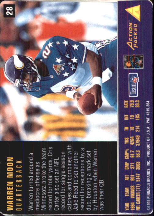 1995 Action Packed Rookies/Stars #28 Warren Moon - NM-MT