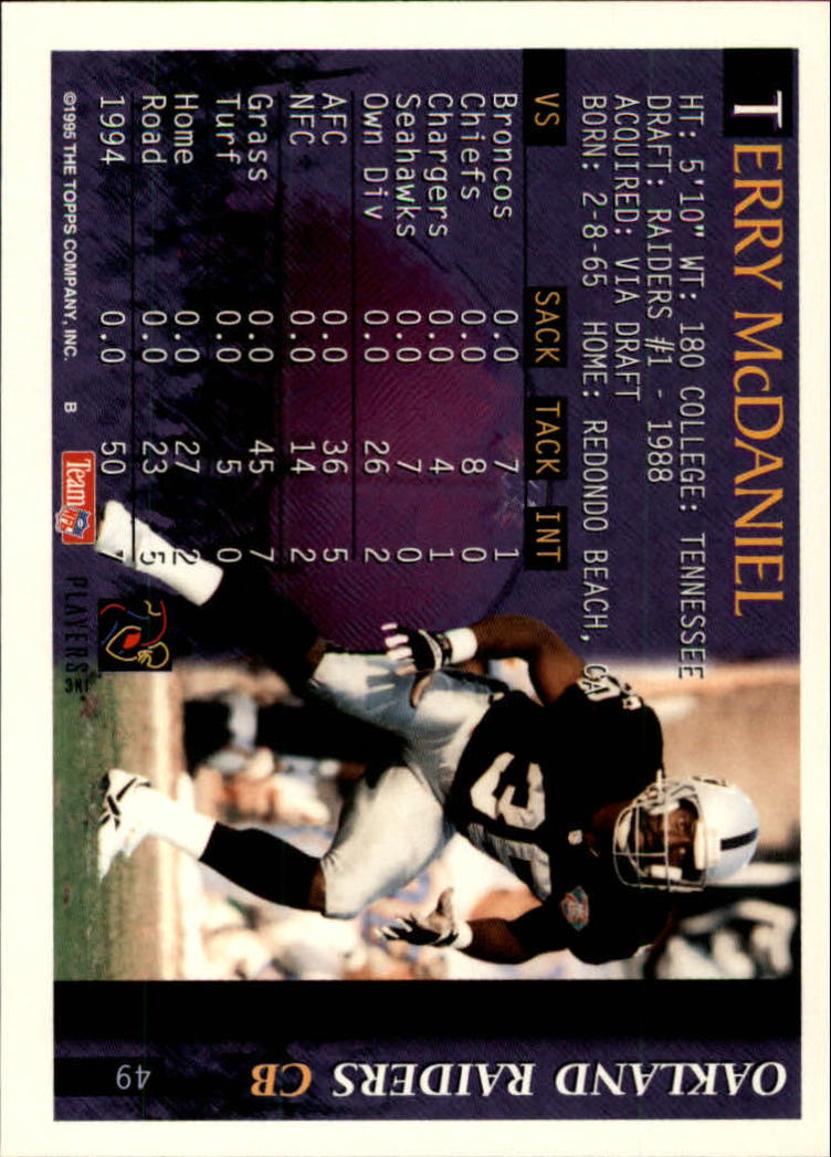 1995 Bowman #49 Terry McDaniel back image