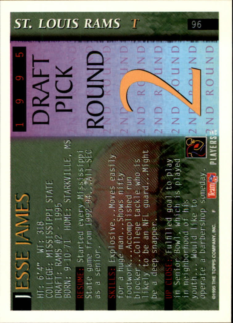 1995 Bowman #96 Jesse James RC back image
