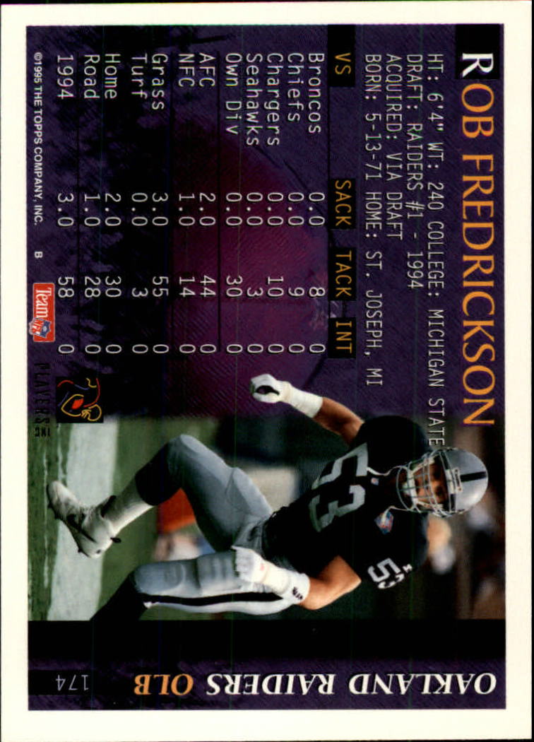 1995 Bowman #174 Rob Fredrickson back image
