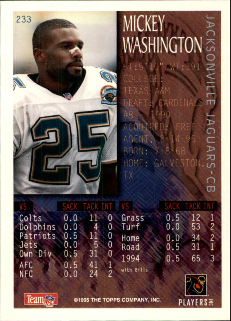 1995 Bowman #233 Mickey Washington FOIL back image