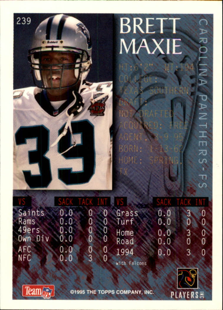 1995 Bowman #239 Brett Maxie FOIL back image