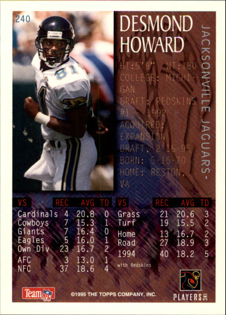 1995 Bowman #240 Desmond Howard FOIL back image