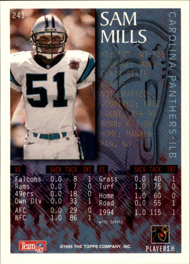 1995 Bowman #241 Sam Mills FOIL back image