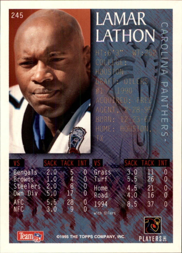 1995 Bowman #245 Lamar Lathon FOIL back image