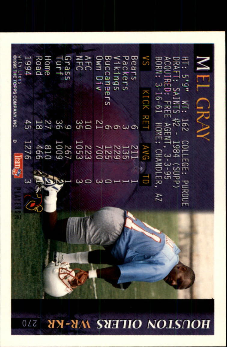 1995 Bowman #270 Mel Gray back image