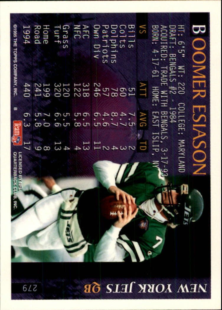 1995 Bowman #279 Boomer Esiason back image
