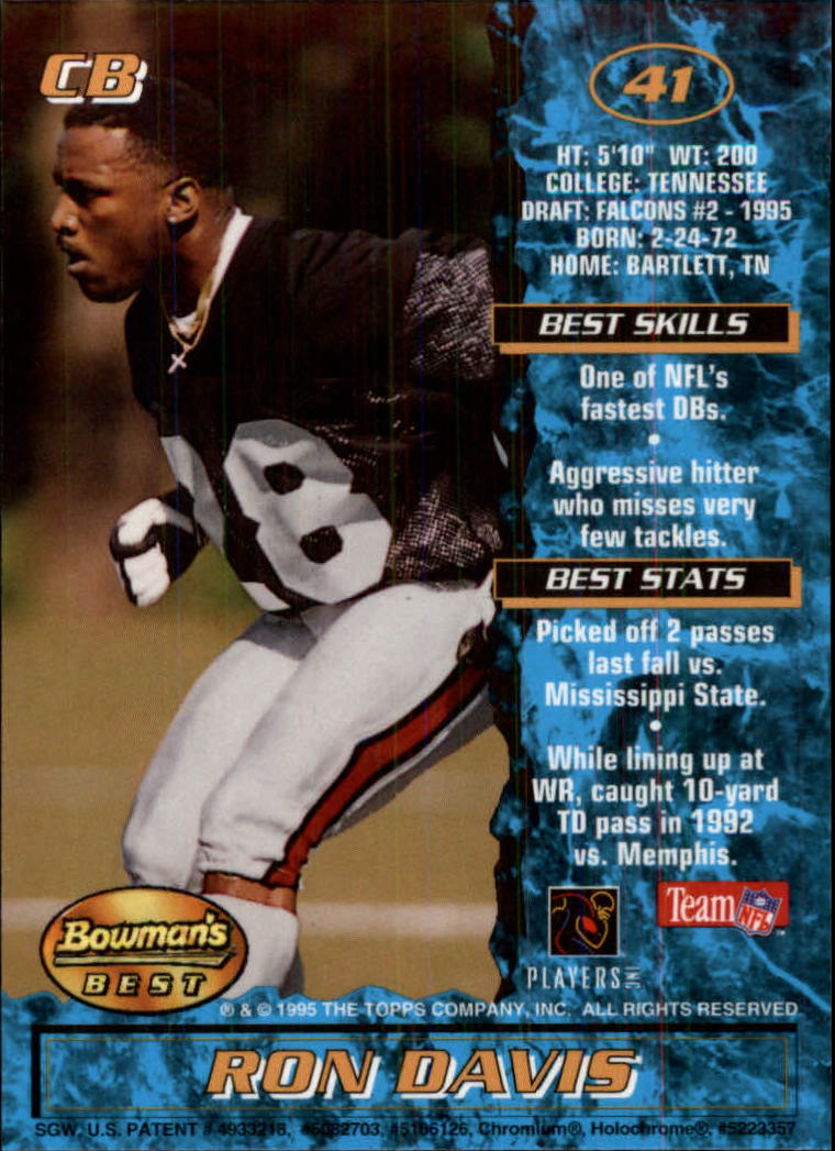 1995 Bowman's Best #R41 Ron Davis RC back image