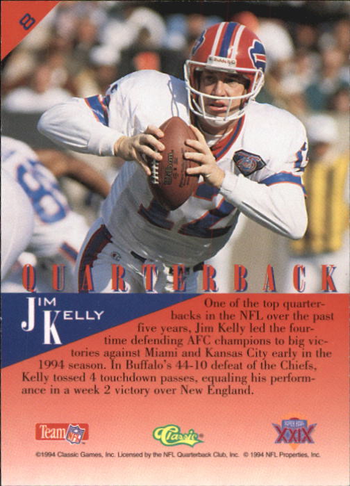 1995 Classic NFL Experience #8 Jim Kelly back image