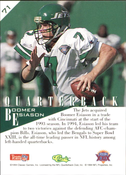 1995 Classic NFL Experience #71 Boomer Esiason back image
