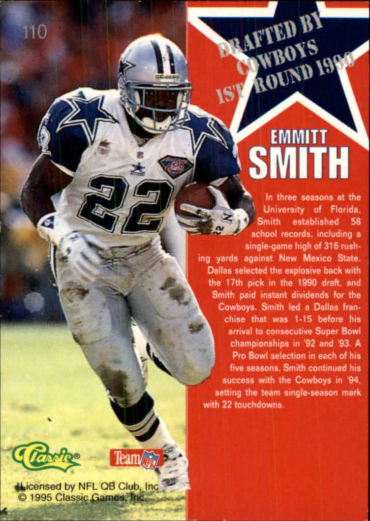 1995 Classic Images Limited Emmitt Smith #1 Dallas Cowboys NFL FOIL