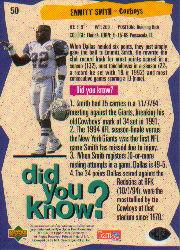 1995 Collector's Choice Player's Club #50 Emmitt Smith DYK back image