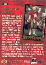 1995 Collector's Choice Joe Montana Chronicles #JM5 Joe Montana back image
