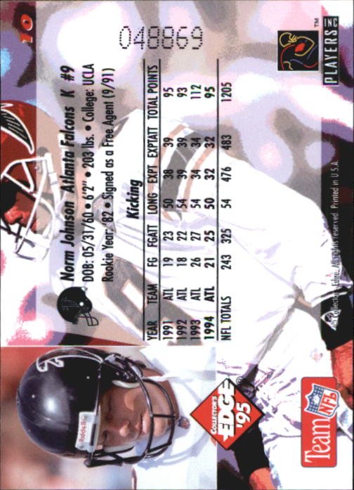 B1003- 1995 Collector's Edge FB #s 1-205 +Rookies -You Pick- 15+ FREE US SHIP - Picture 21 of 397