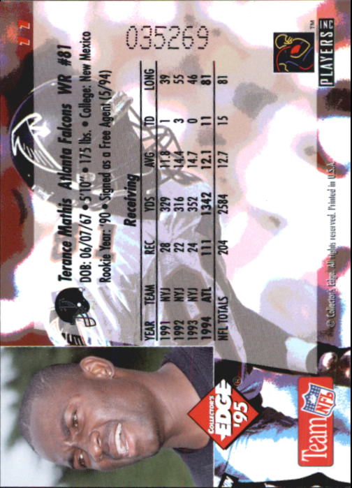 B1003- 1995 Collector's Edge FB #s 1-205 +Rookies -You Pick- 15+ FREE US SHIP - Picture 23 of 397