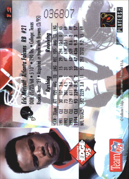 B1003- 1995 Collector's Edge FB #s 1-205 +Rookies -You Pick- 15+ FREE US SHIP - Picture 25 of 397