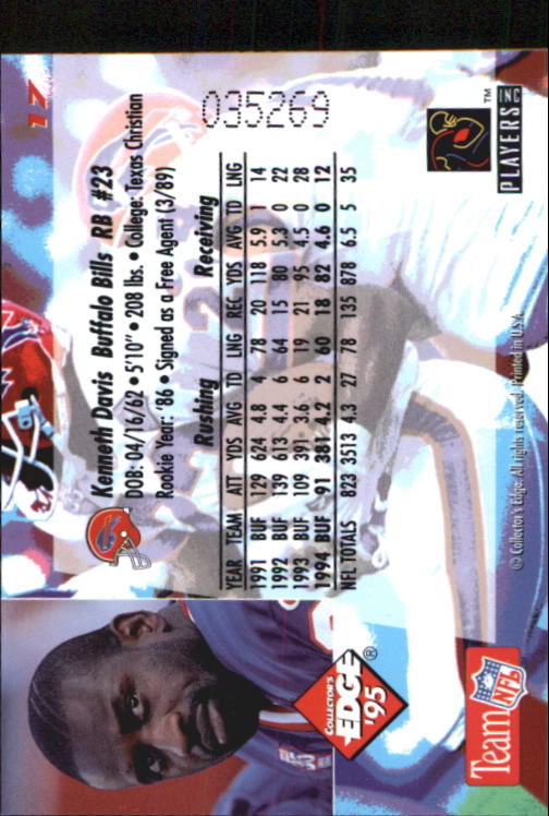 B1003- 1995 Collector's Edge FB #s 1-205 +Rookies -You Pick- 15+ FREE US SHIP - Picture 35 of 397