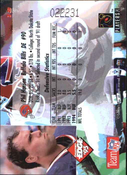 B1003- 1995 Collector's Edge FB #s 1-205 +Rookies -You Pick- 15+ FREE US SHIP - Picture 37 of 397