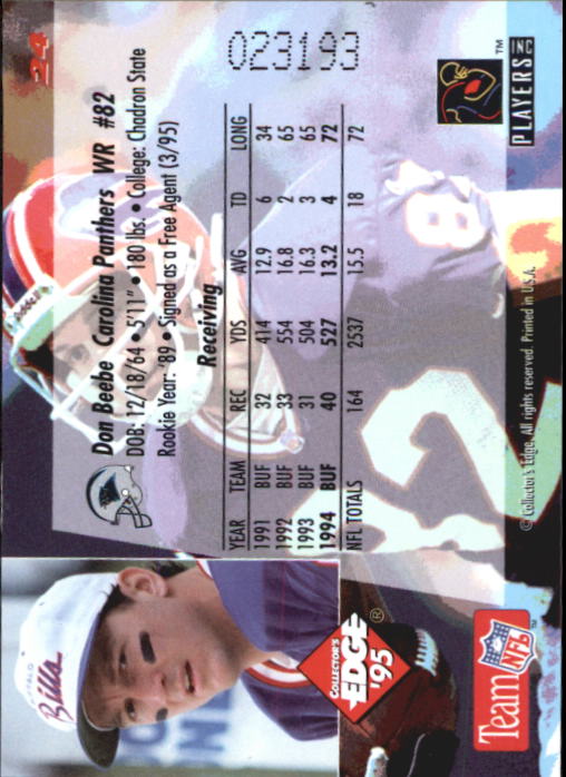 B1003- 1995 Collector's Edge FB #s 1-205 +Rookies -You Pick- 15+ FREE US SHIP - Picture 49 of 397