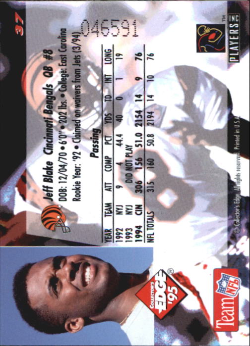 B1003- 1995 Collector's Edge FB #s 1-205 +Rookies -You Pick- 15+ FREE US SHIP - Picture 75 of 397