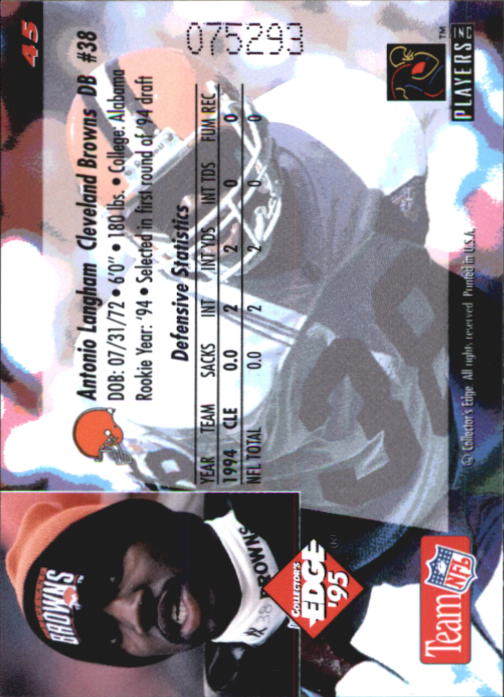 B1003- 1995 Collector's Edge FB #s 1-205 +Rookies -You Pick- 15+ FREE US SHIP - Picture 91 of 397
