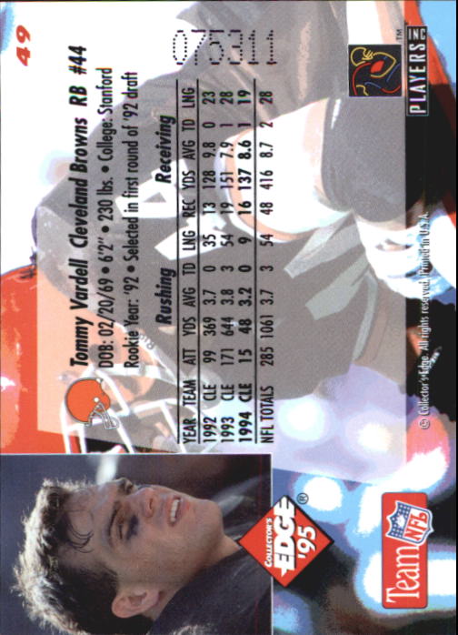 B1003- 1995 Collector's Edge FB #s 1-205 +Rookies -You Pick- 15+ FREE US SHIP - Picture 99 of 397