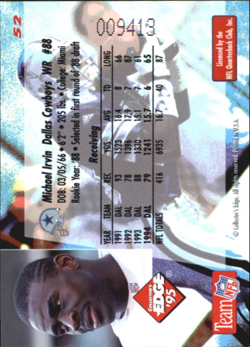 B1003- 1995 Collector's Edge FB #s 1-205 +Rookies -You Pick- 15+ FREE US SHIP - Picture 105 of 397