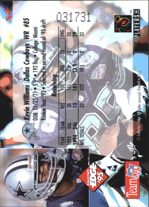 B1003- 1995 Collector's Edge FB #s 1-205 +Rookies -You Pick- 15+ FREE US SHIP - Picture 113 of 397