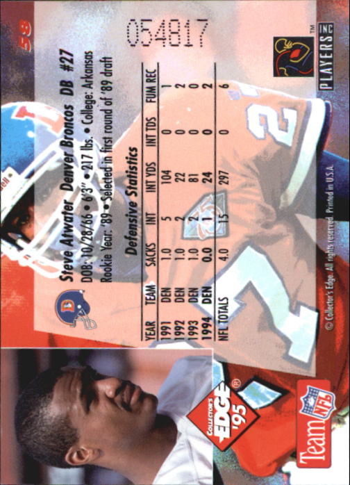 B1003- 1995 Collector's Edge FB #s 1-205 +Rookies -You Pick- 15+ FREE US SHIP - Picture 115 of 397