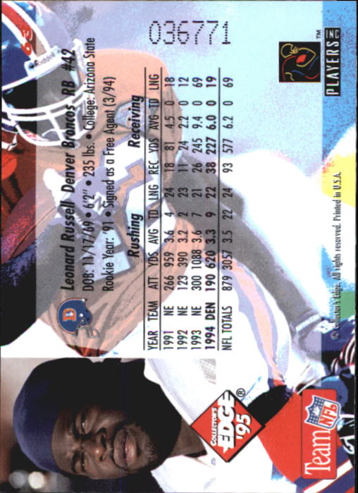 B1003- 1995 Collector's Edge FB #s 1-205 +Rookies -You Pick- 15+ FREE US SHIP - Picture 123 of 397
