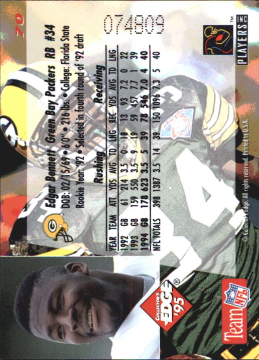 B1003- 1995 Collector's Edge FB #s 1-205 +Rookies -You Pick- 15+ FREE US SHIP - Picture 137 of 397