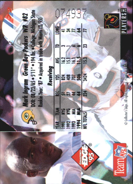 B1003- 1995 Collector's Edge FB #s 1-205 +Rookies -You Pick- 15+ FREE US SHIP - Picture 141 of 397