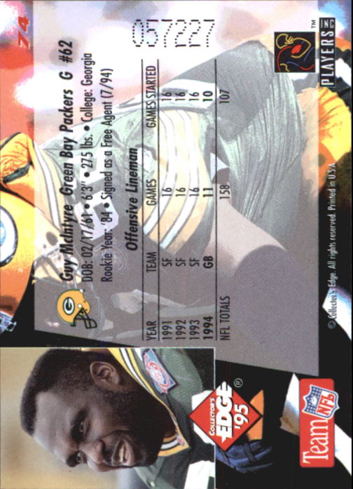 B1003- 1995 Collector's Edge FB #s 1-205 +Rookies -You Pick- 15+ FREE US SHIP - Picture 145 of 397