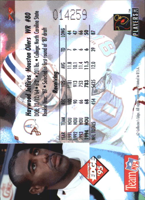 B1003- 1995 Collector's Edge FB #s 1-205 +Rookies -You Pick- 15+ FREE US SHIP - Picture 153 of 397