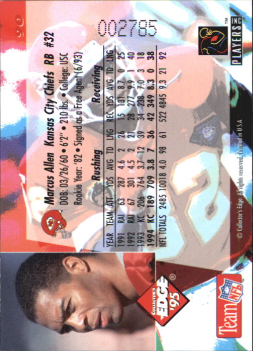 B1003- 1995 Collector's Edge FB #s 1-205 +Rookies -You Pick- 15+ FREE US SHIP - Picture 173 of 397