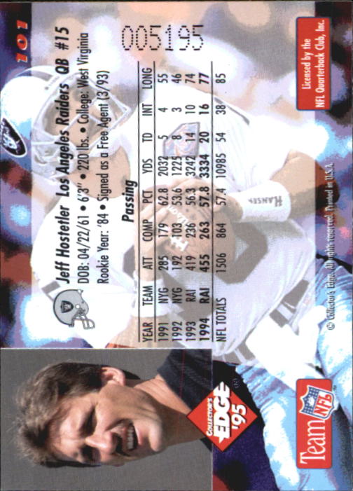 B1003- 1995 Collector's Edge FB #s 1-205 +Rookies -You Pick- 15+ FREE US SHIP - Picture 193 of 397
