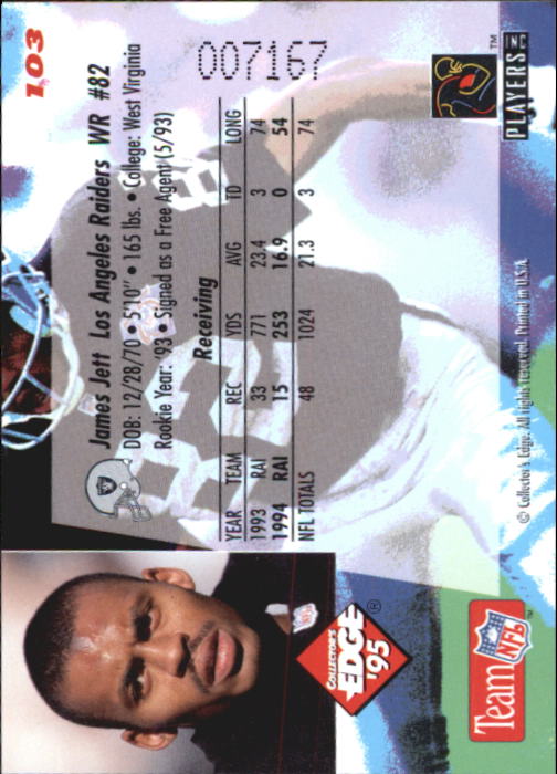 B1003- 1995 Collector's Edge FB #s 1-205 +Rookies -You Pick- 15+ FREE US SHIP - Picture 197 of 397