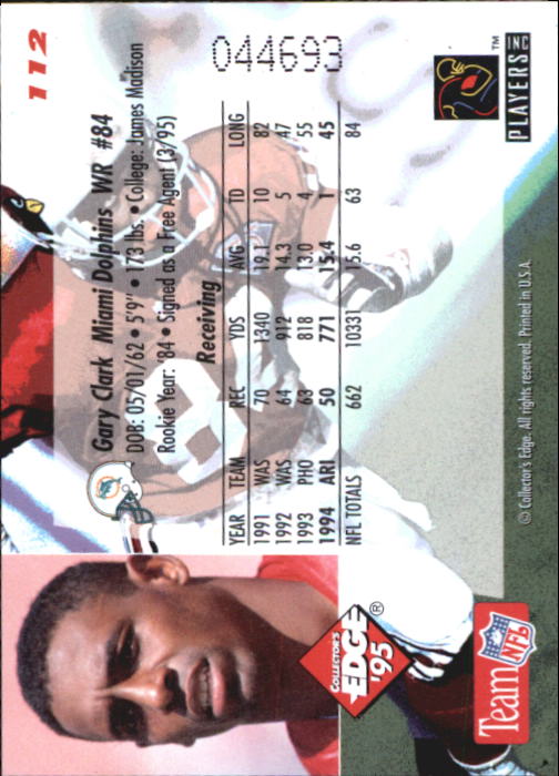 B1003- 1995 Collector's Edge FB #s 1-205 +Rookies -You Pick- 15+ FREE US SHIP - Picture 215 of 397