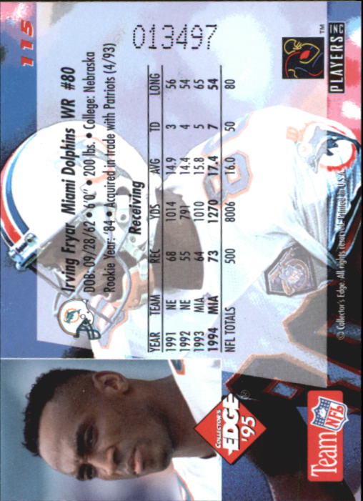 B1003- 1995 Collector's Edge FB #s 1-205 +Rookies -You Pick- 15+ FREE US SHIP - Picture 221 of 397