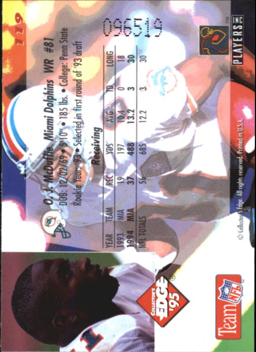 B1003- 1995 Collector's Edge FB #s 1-205 +Rookies -You Pick- 15+ FREE US SHIP - Picture 229 of 397