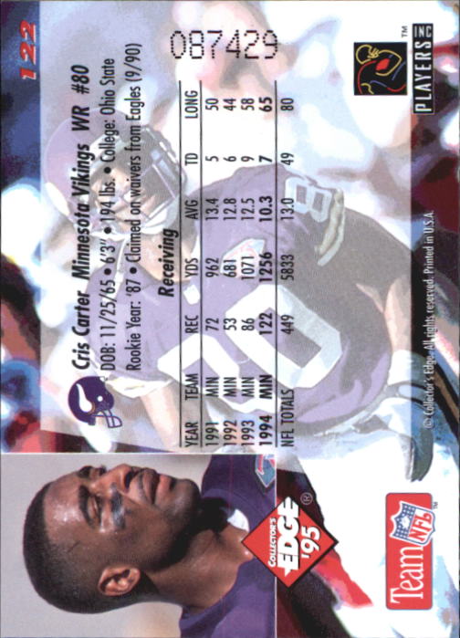 B1003- 1995 Collector's Edge FB #s 1-205 +Rookies -You Pick- 15+ FREE US SHIP - Picture 233 of 397